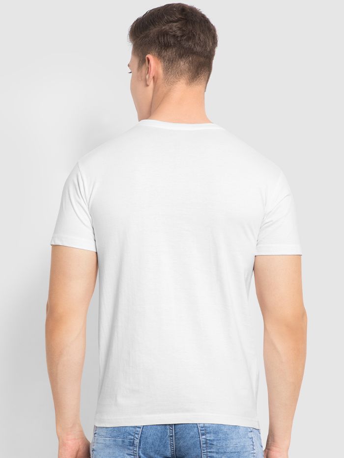 White Plain Half Sleeve T-shirt for Men