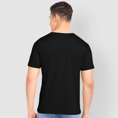 Black Printed Half Sleeve T-shirt for Men