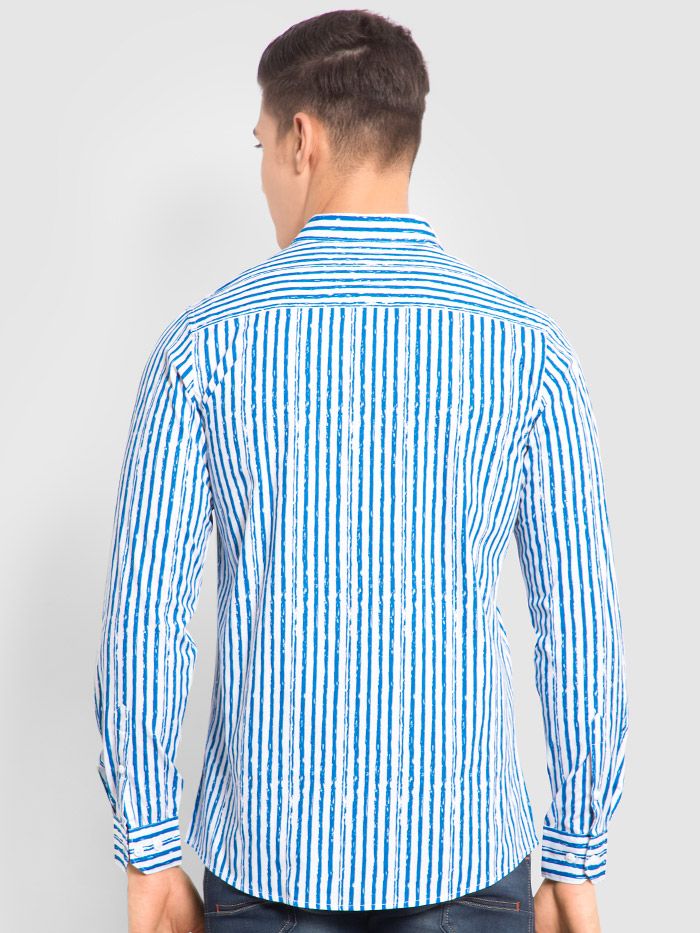 Blue Striped Shirts For Men