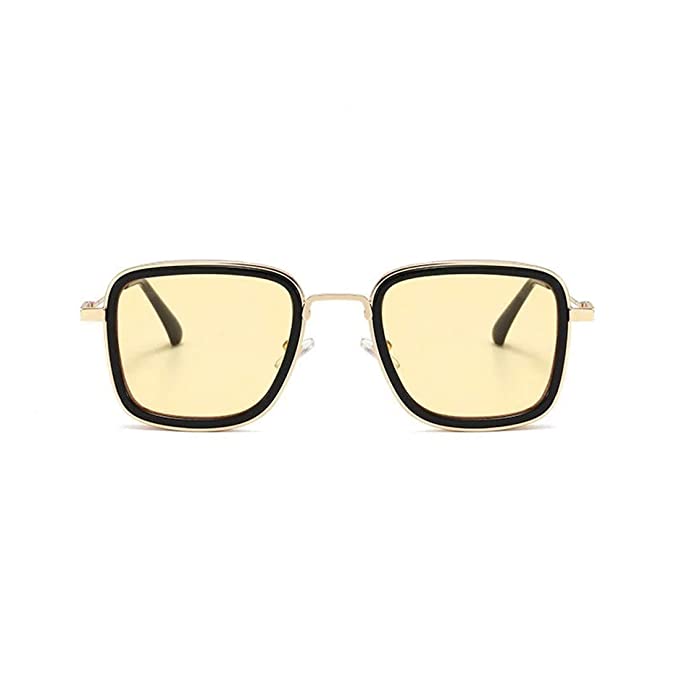 Elegante Mens Square Sunglasses Yellow