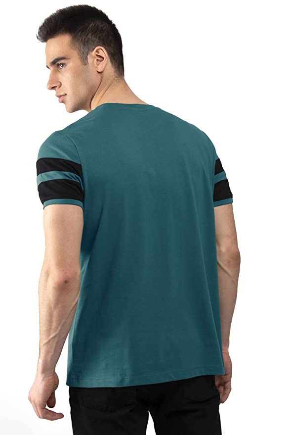 Men’s Cotton Light Blue Tees with White Strap