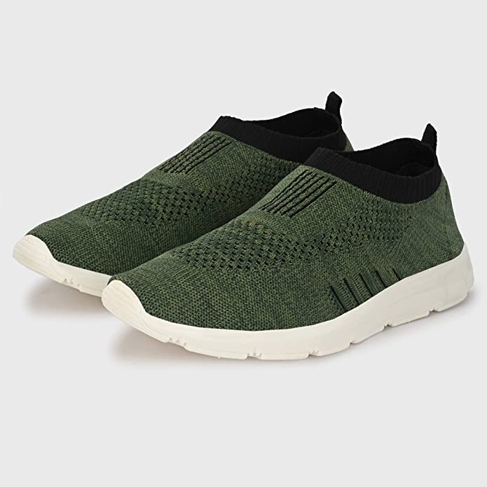 Bourge Mens Running Shoes Grass Green & Black