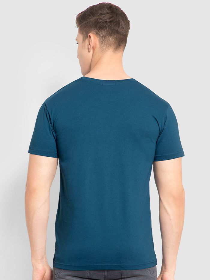 Men’s Round Neck Teal Blue Plain Tees